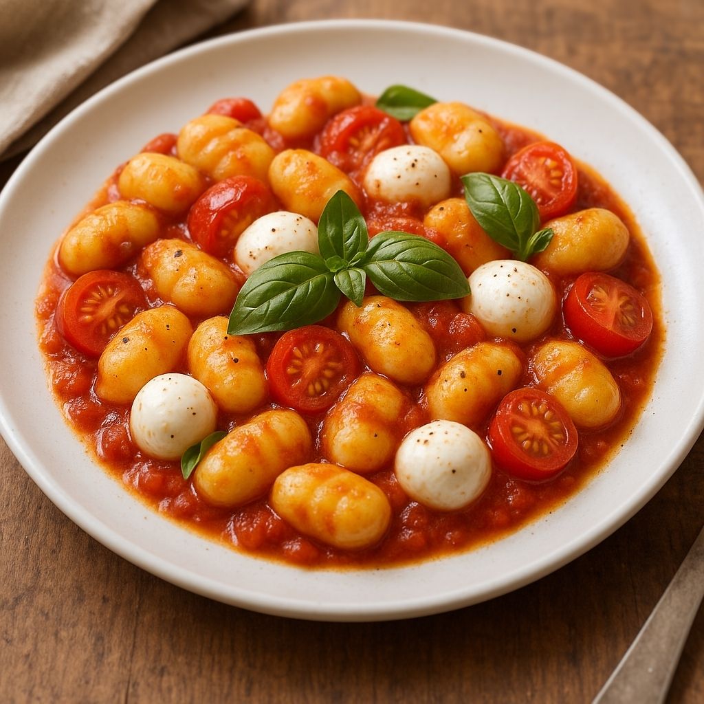 Krokante gnocchi caprese